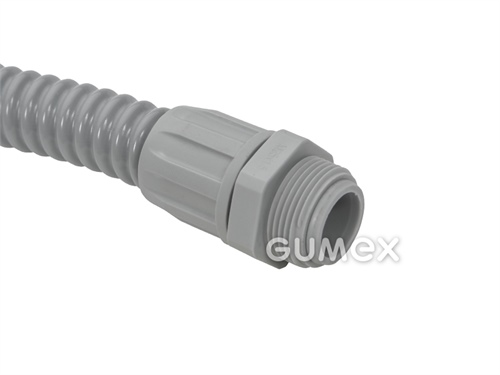 Konektor AD-K 180 P, pre chráničky 10mm, vonkajší závit PG7, IP54, PP, -10°C/+110°C, šedý